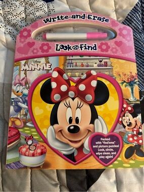 Disney Minnie Mouse Pink and Red Write-and-Erase Look & Find Activity Book